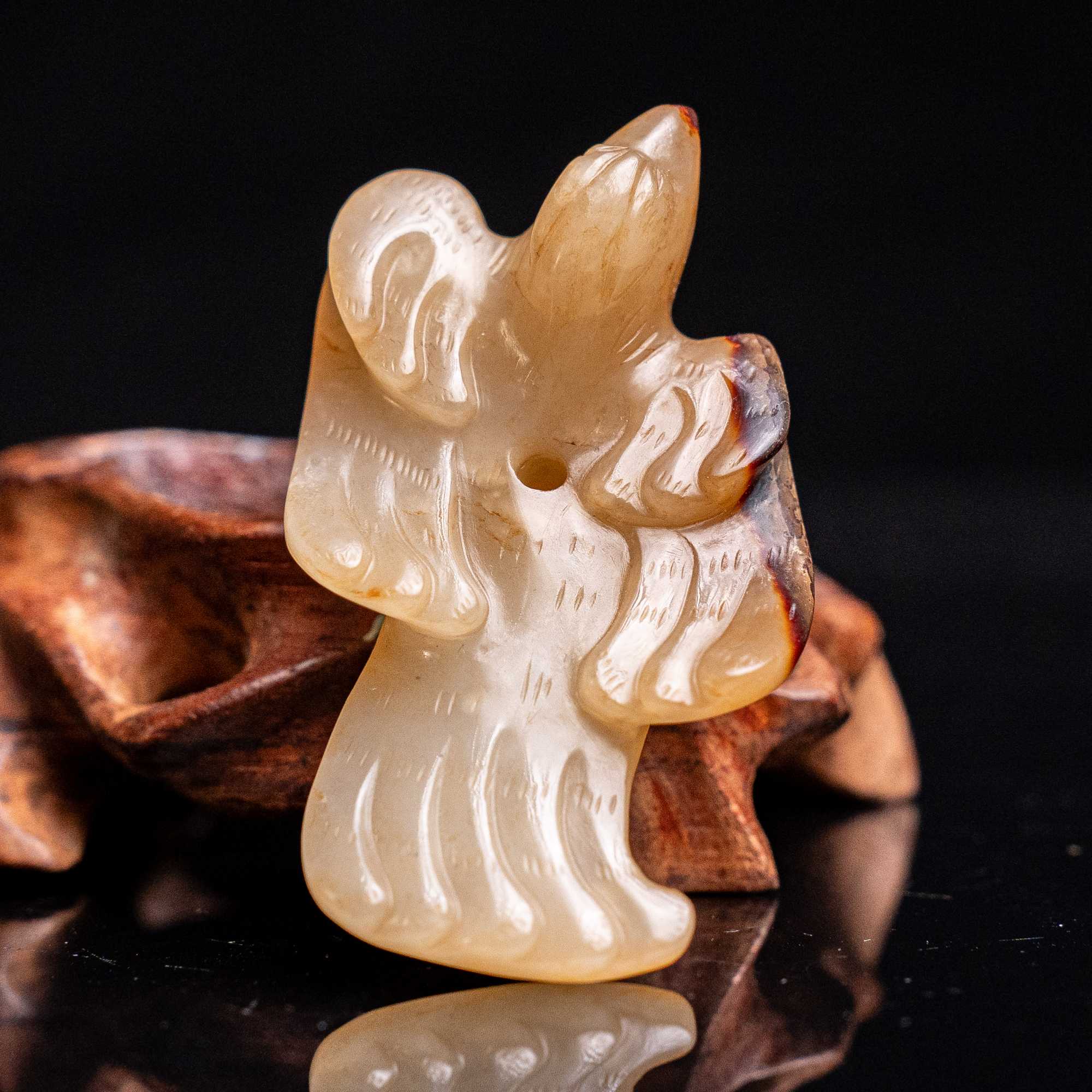 874明代和田玉海东青挂坠1404