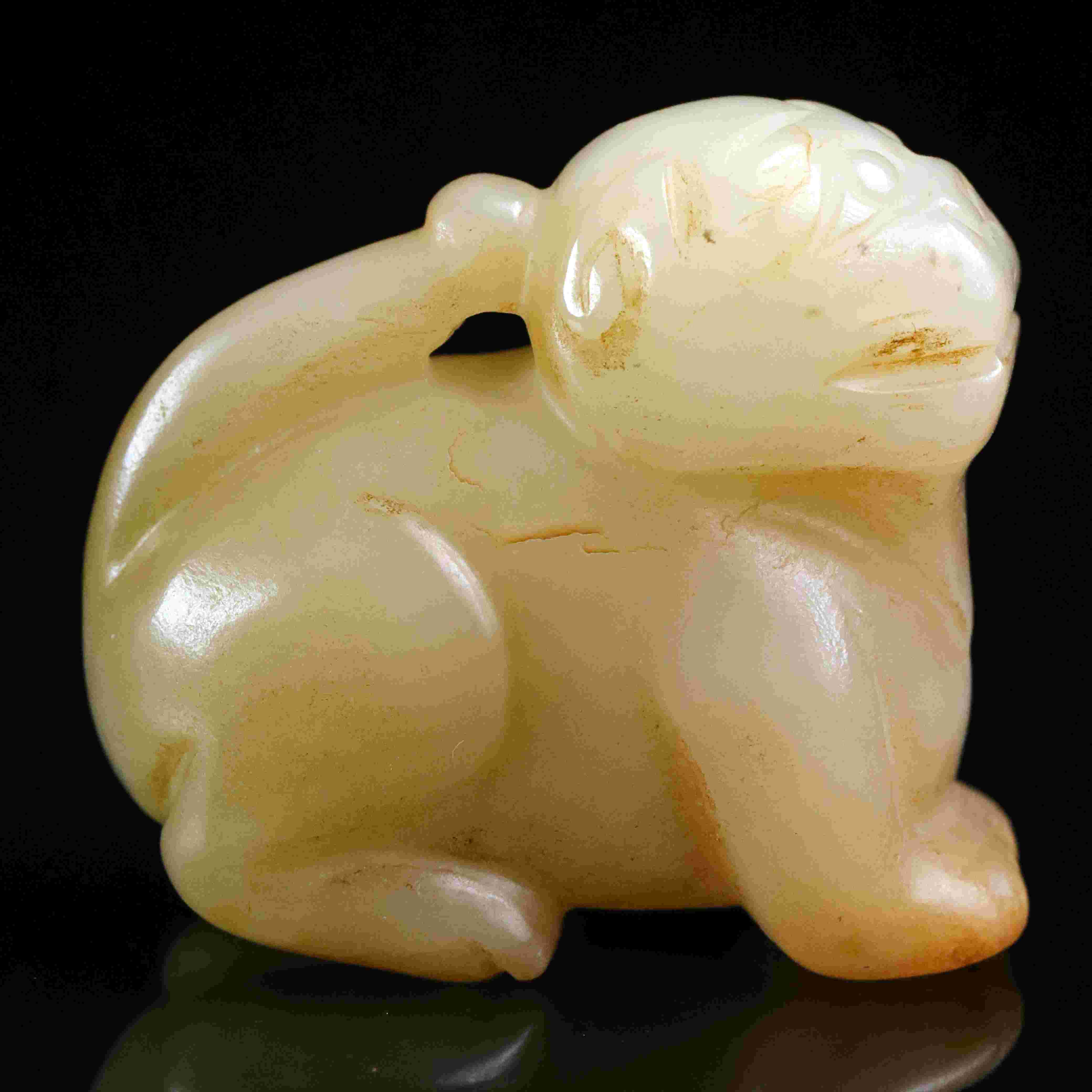 1329清代和田玉瑞兽花件36