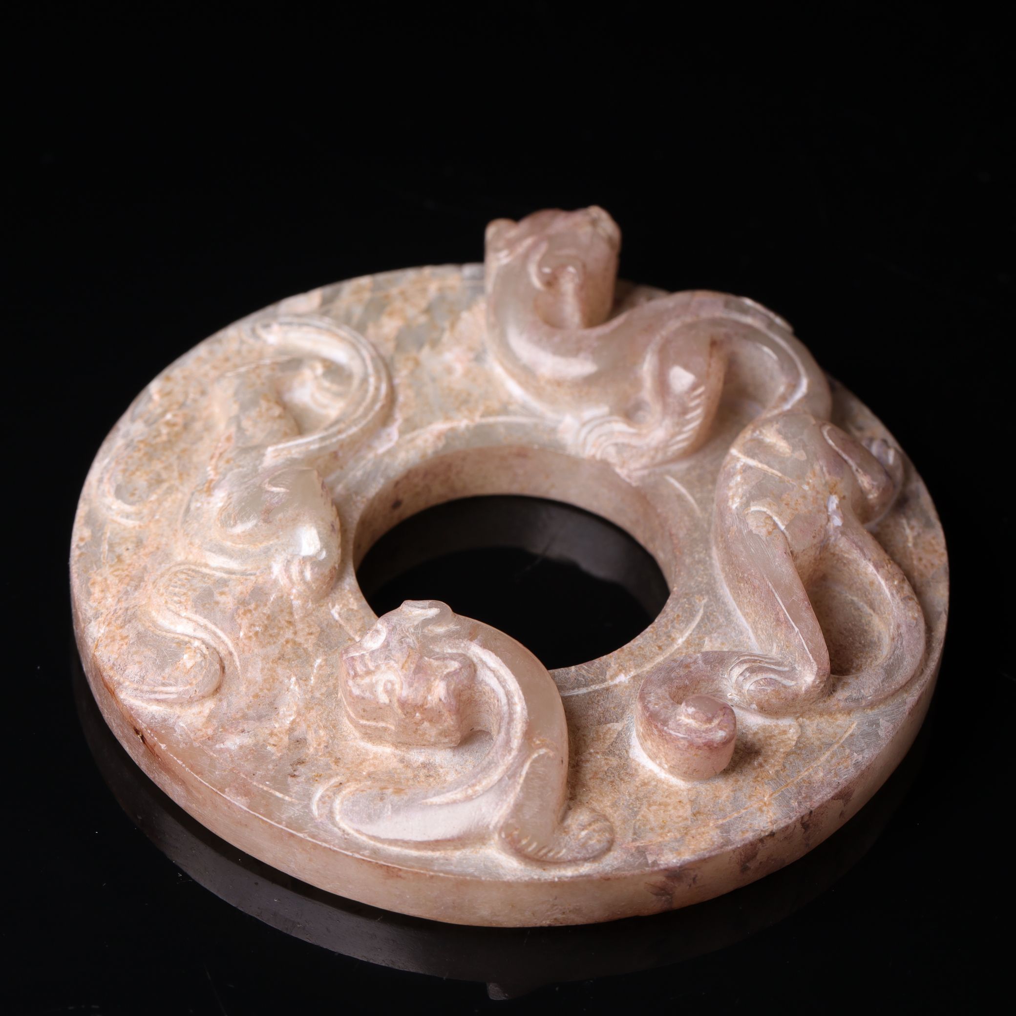 1150明代和田玉龙纹玉璧1629