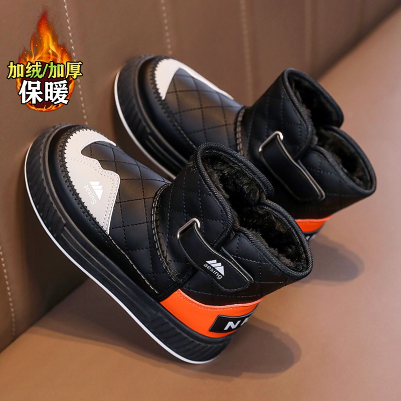 英乔丹拉莫斯儿童雪地靴男童大棉靴子冬季加绒防水男孩棉鞋中大童