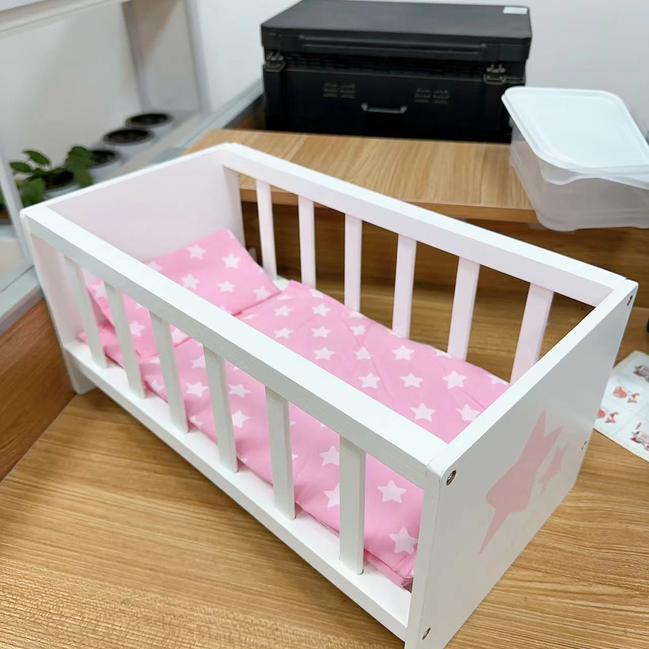 木制仿真女孩公主娃娃床过家家玩具