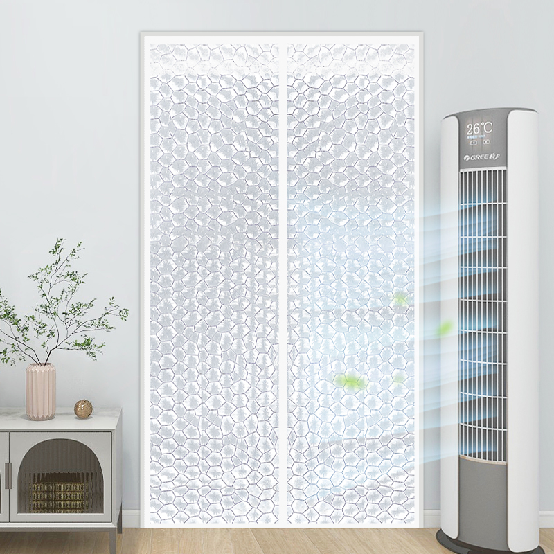 空调门帘挡风防风厨房隔断防油烟夏季家用魔术贴塑料透明自吸磁铁