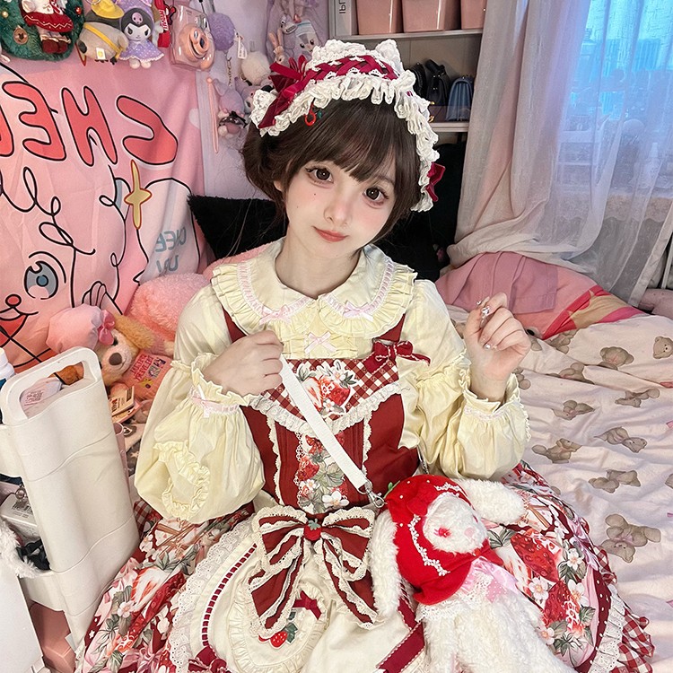 【寄售】猫芮可原创小霜糖棉内搭日系少女可爱Lolita百搭长袖衬衫