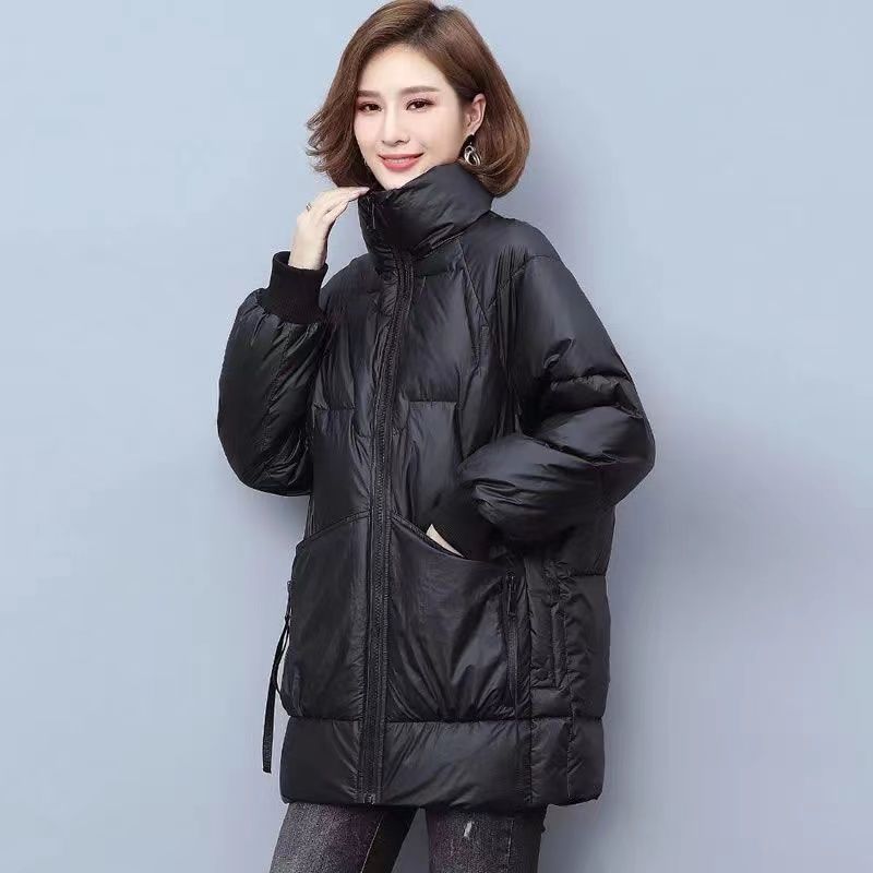 雅鹿羽绒羽绒服2022新款女洋气加厚棉袄中长款时尚韩版宽松立领棉