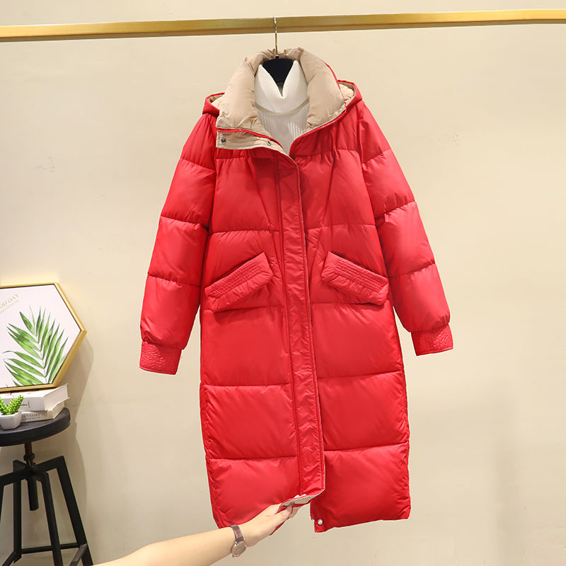 雅鹿羽绒羽绒服女中长款2023年新款过膝棉衣韩版宽松棉袄冬季加厚