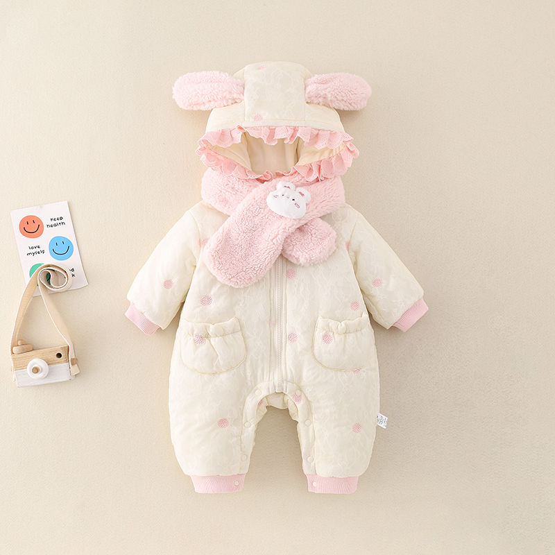 婴儿衣服冬装连体衣棉服秋冬套装新生男宝宝棉衣外出抱衣女棉袄厚
