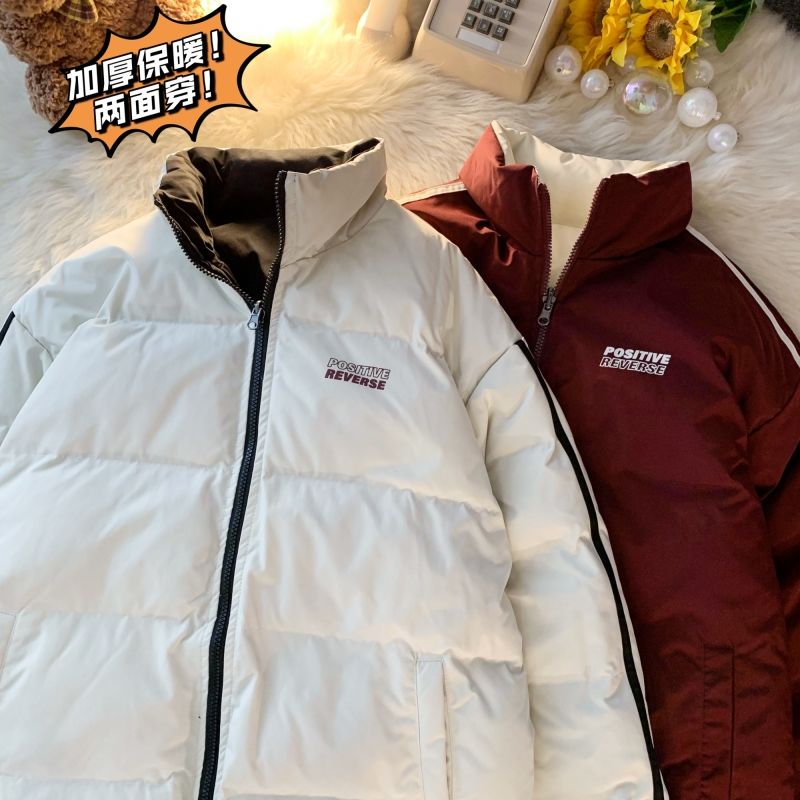 2023新款羽绒服两面穿晋江服男款冬季潮牌港风二外套加厚衣冬装高