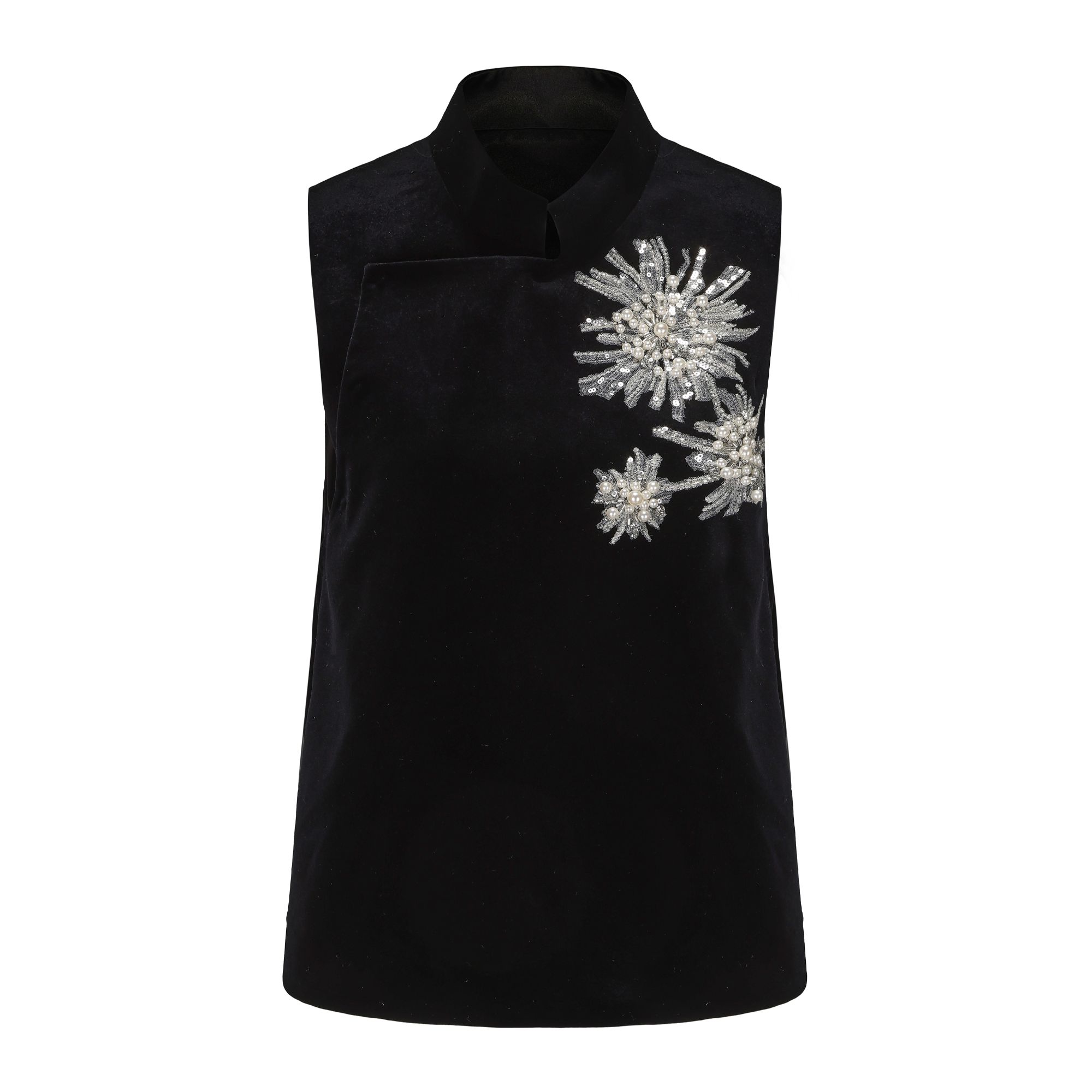 [鸢岘] 绮镜雾花手工钉珠重工马甲 YX0421011