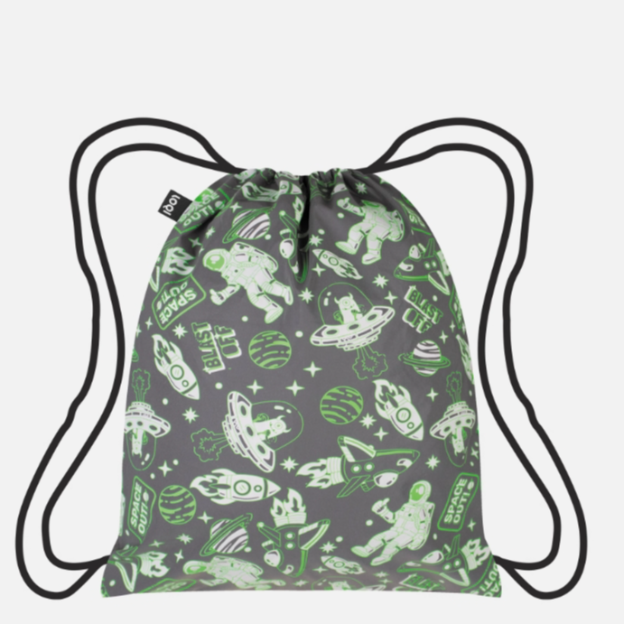 LOQI儿童时尚便携轻便反光潮流束口双肩背包