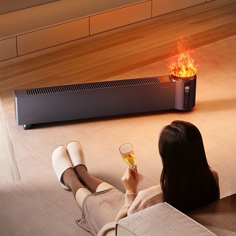 艾美特语音石墨烯踢脚线取暖器移动地暖语音智控