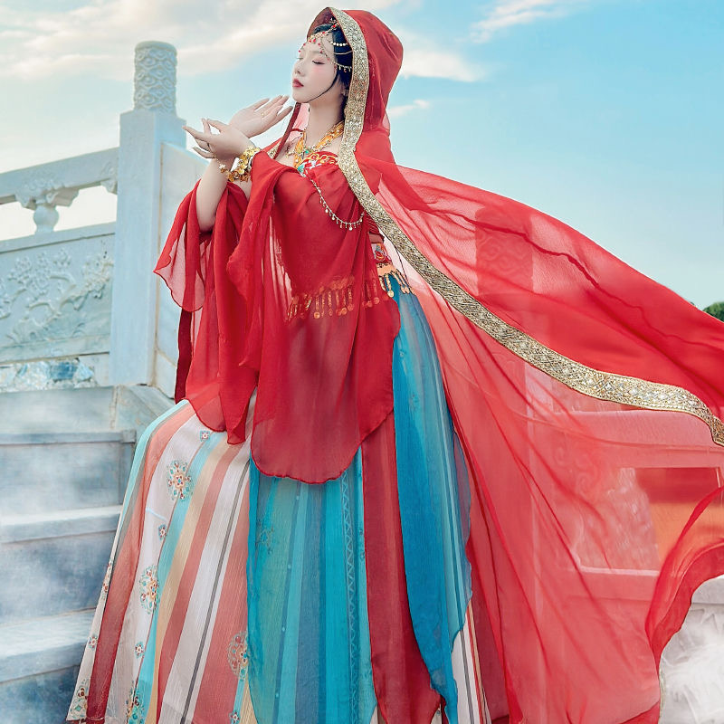 【天竺少女】原创敦煌异域风改良汉服汉元素全套夏季古装新款仙气