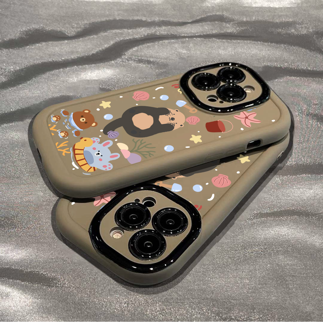 可爱卡通水濑泡芙壳适用苹果15手机壳iphone13/14promax防摔12/11