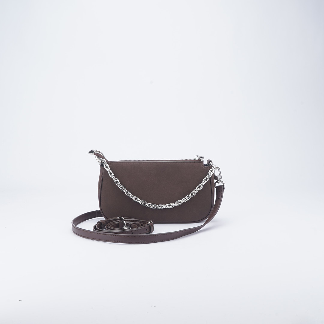 girl.go复古链条斜挎包单肩咖啡色