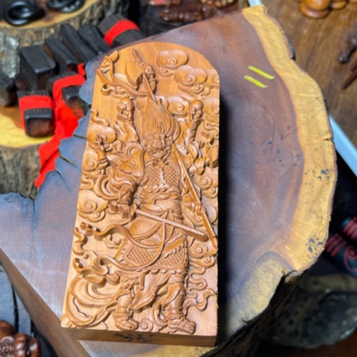 雷击枣木精制款加厚令牌天蓬令牌摆件