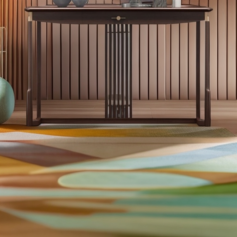 清韵现代新中式家用乌金木实木玄关架-17