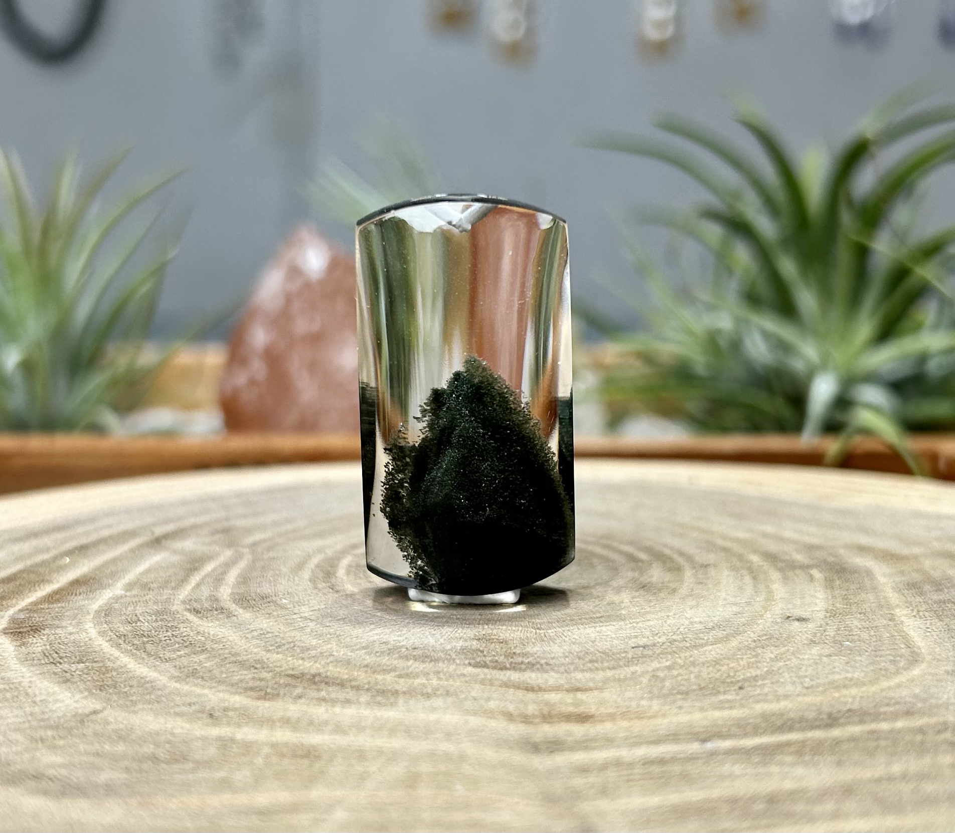 天然巴西绿幽灵平安无事牌吊坠