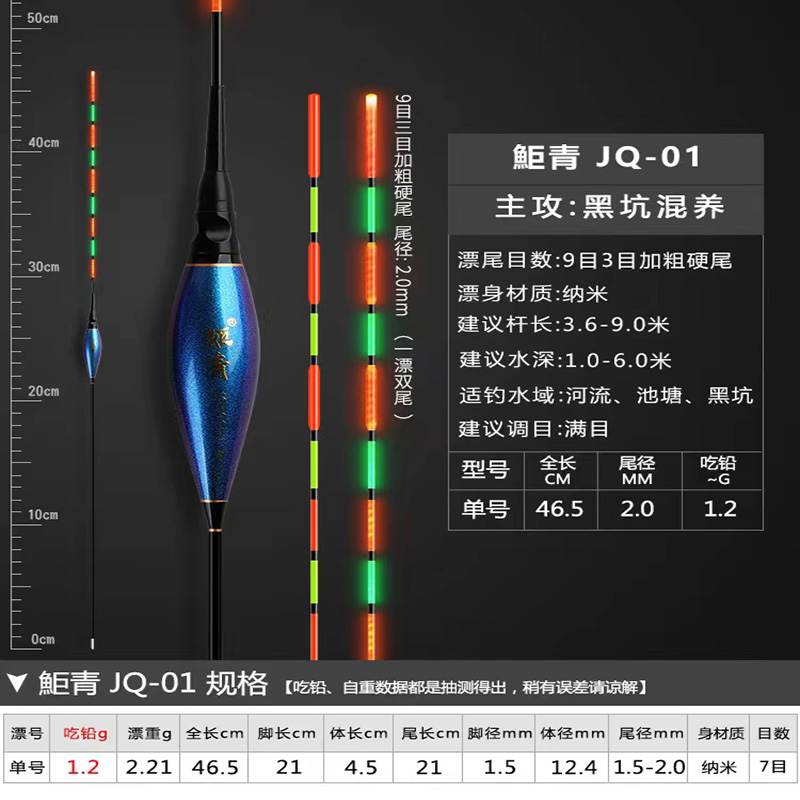 鮔青日夜两用漂大物拖钓夜光漂加粗醒目浮漂电子漂光纤尾