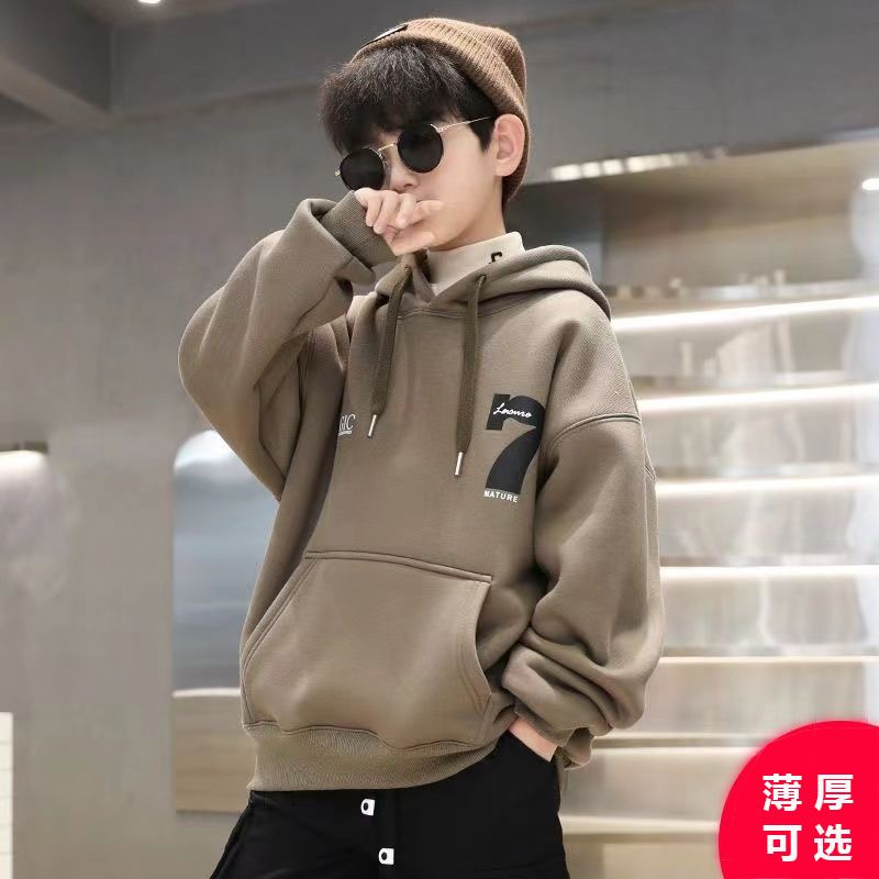 男童秋冬卫衣2023新款韩版网红洋气儿童中大童男孩加厚上衣秋装潮