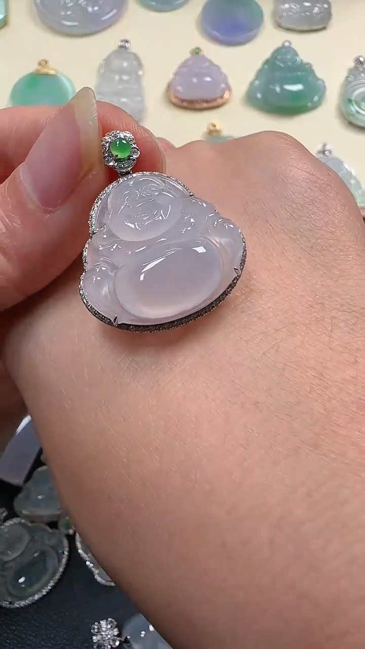 【闪购商品】翡翠颈饰18K金镶嵌翡翠佛公