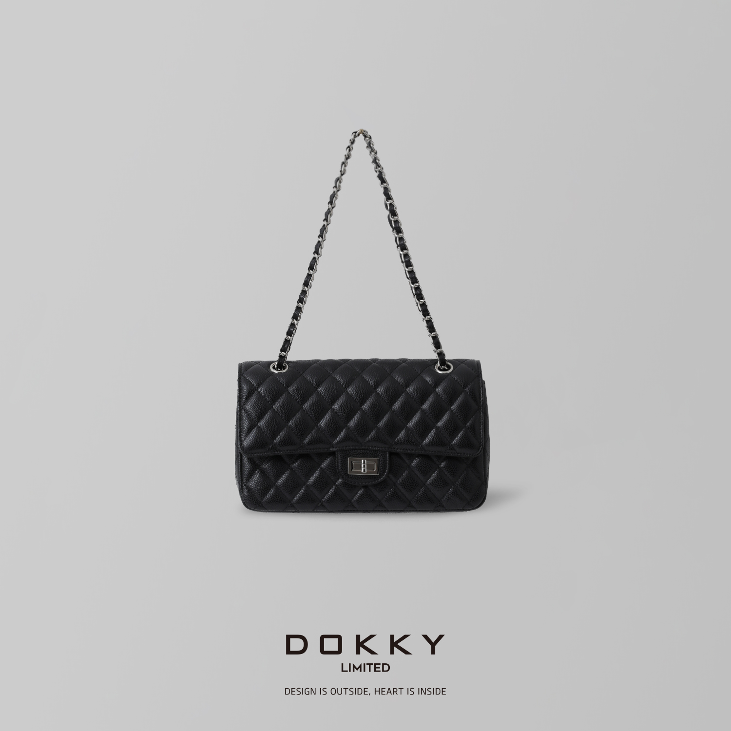 双旦【CF金链条包】DOKKY小香*家丨头层牛皮丨奢牌时髦链条包