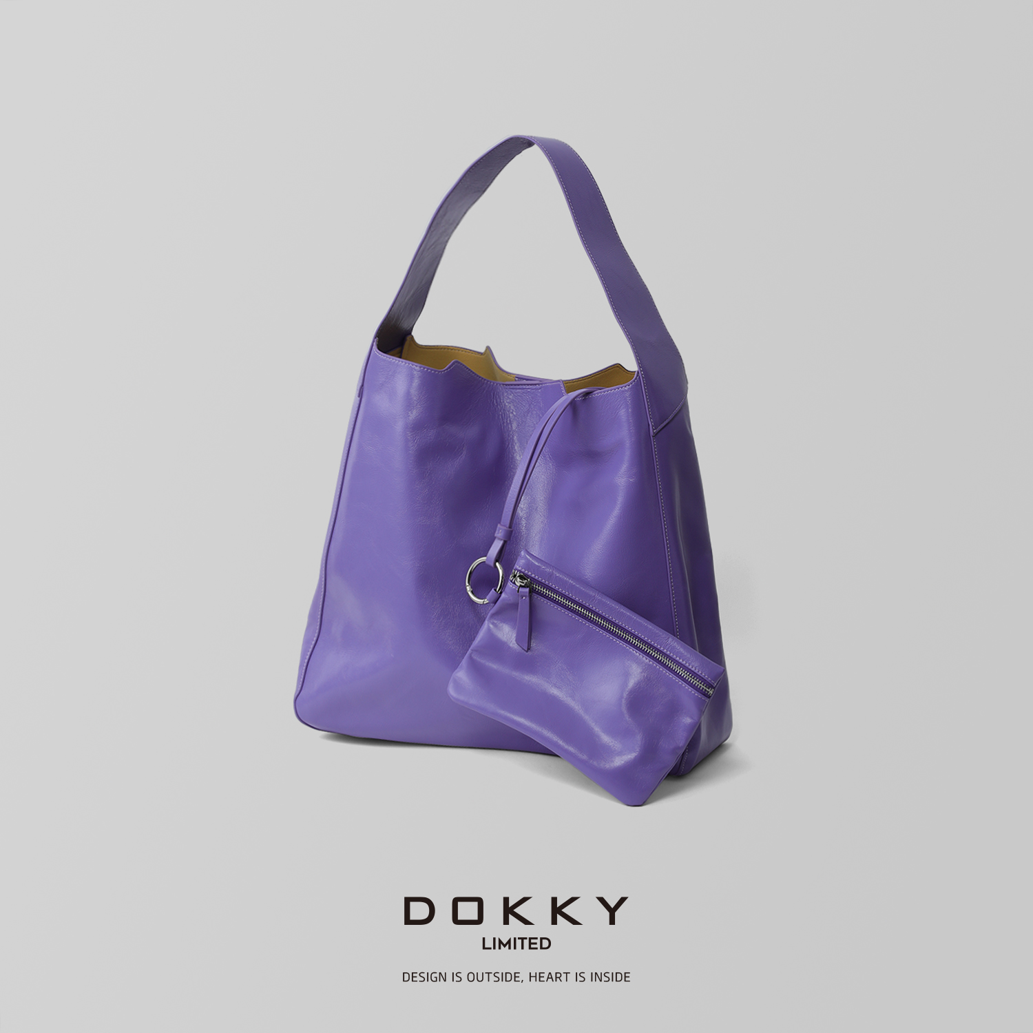 双旦【画廊托特包】DOKKY 撞色·慵懒通勤·全头层牛皮大容量单肩包