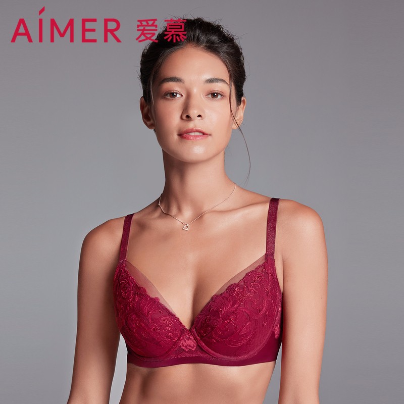 文胸内衣女乐章红色内衣本命年3/4无纺布大罩杯红品文胸AD120171