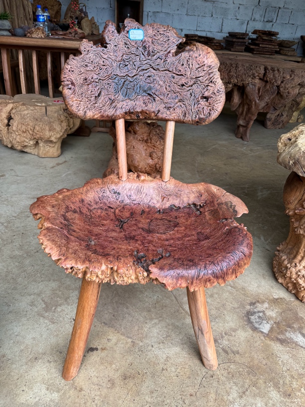 侘寂风实木靠背椅修闲百搭款室内外可用