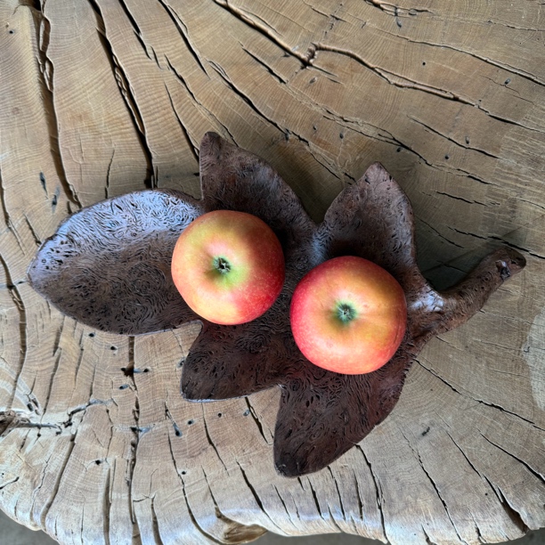 铁栎木手工制作叶子水果坚果盘