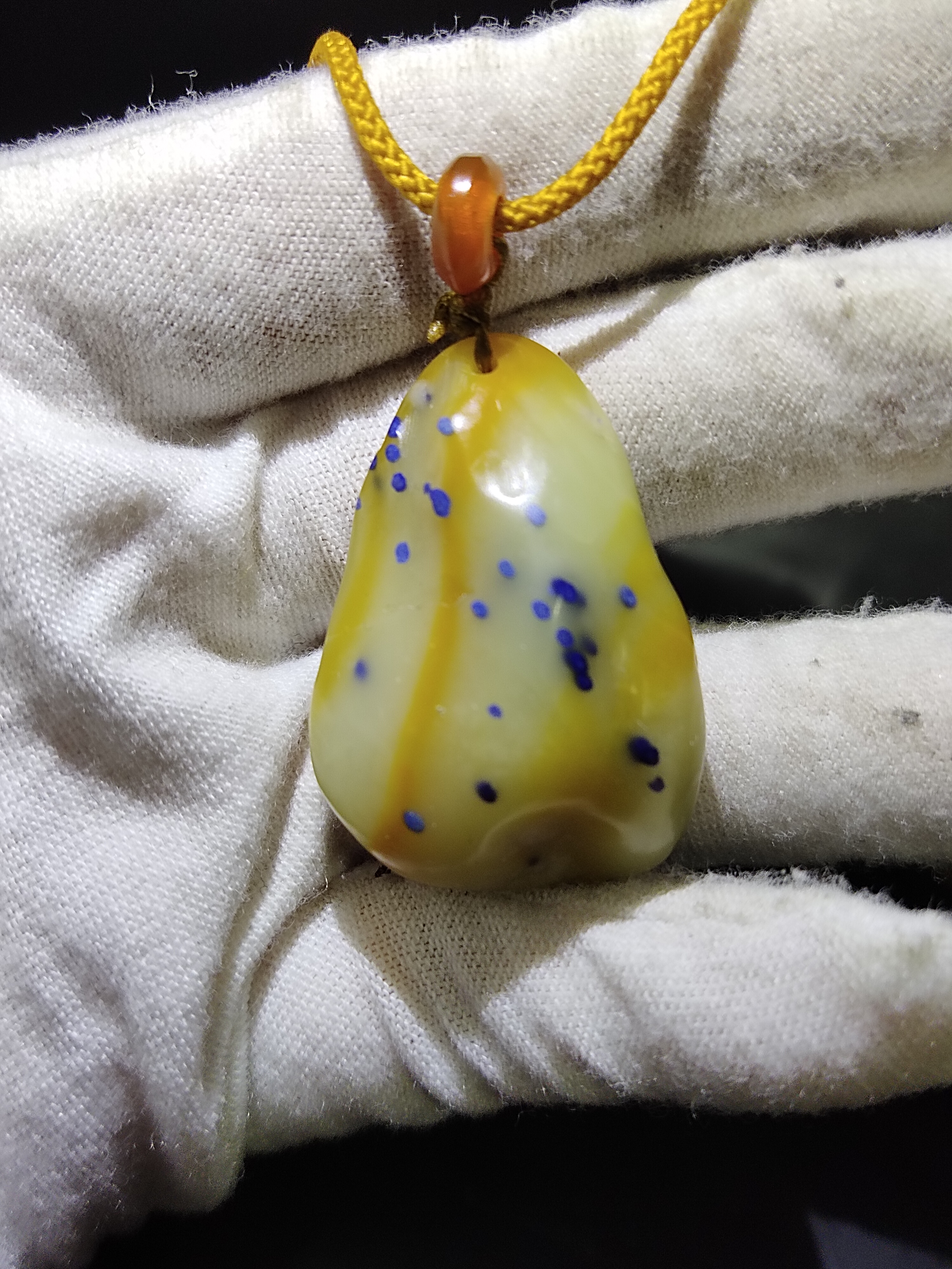 青田石封门蓝星挂件