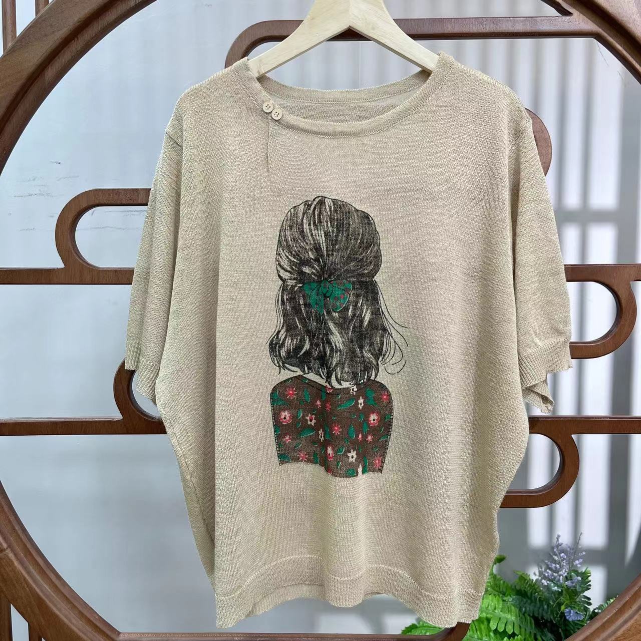 1684新款春夏时尚休闲宽松显瘦短袖T恤