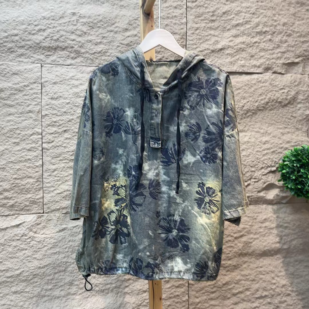 3896款夏季时尚气质减龄连帽T恤