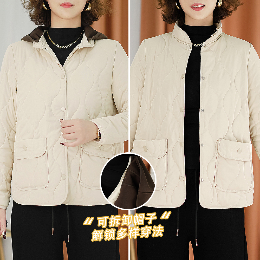 【专柜新品】羊毛外套多色连帽可拆卸宽松休闲防风保暖上衣N7582