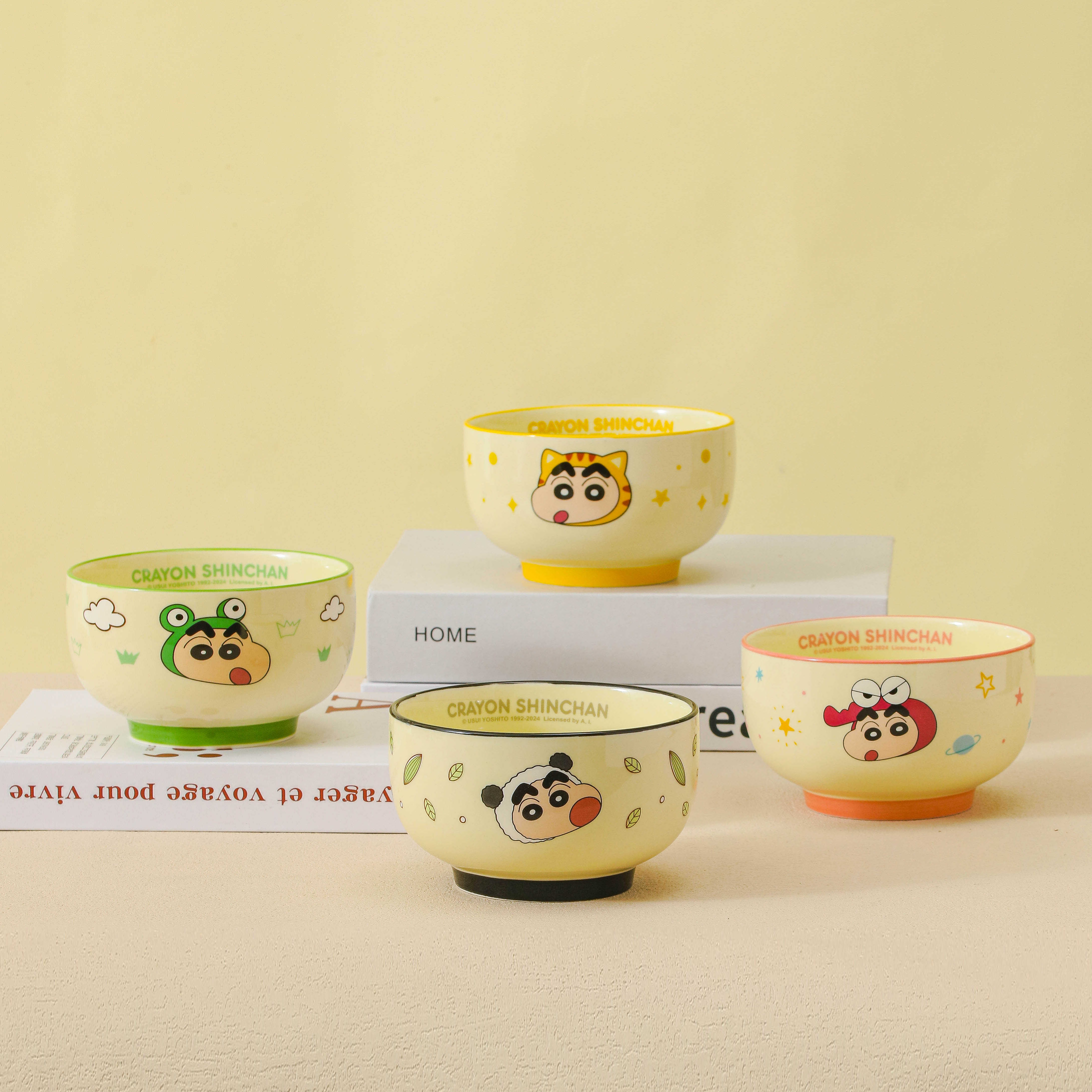 【幼姐专属】陶瓷餐具LBXX动物系列4.5英寸饭碗4个混装