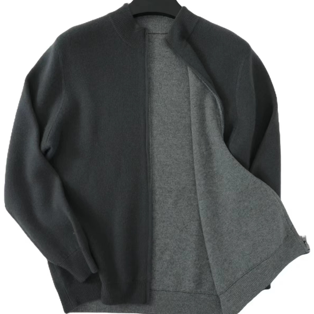 高端双面【羊绒】夹克外套秋冬立领休闲棒球服