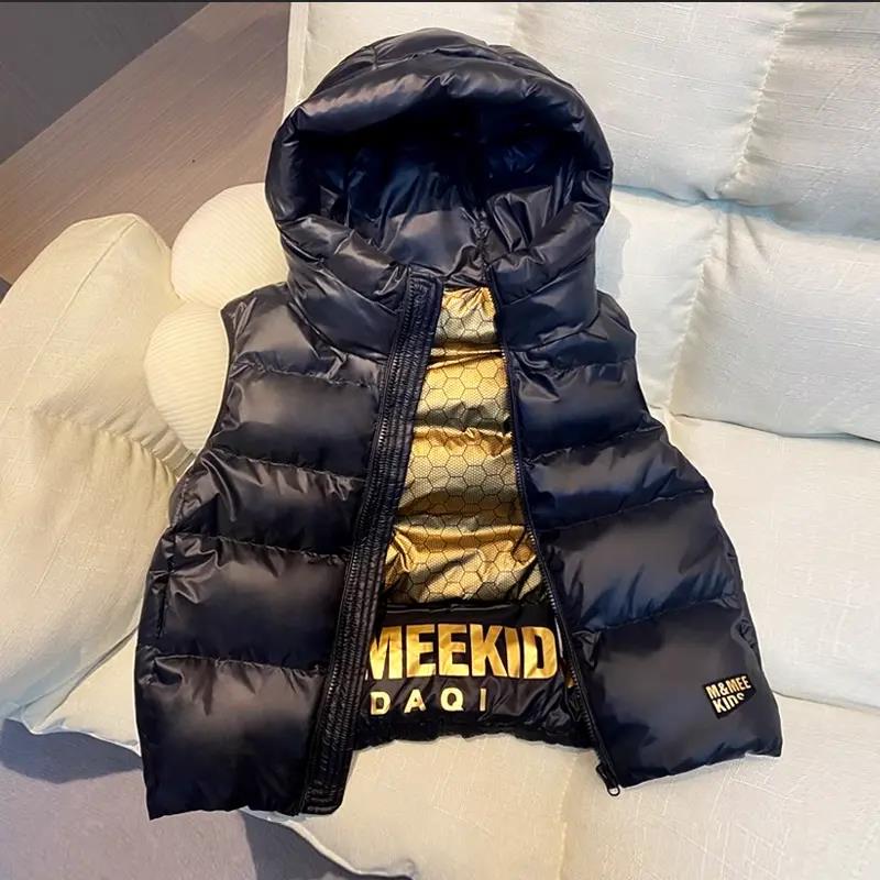 波司登黑金儿童羽绒服马甲男童女童秋冬保暖羽绒坎肩中大童加户外