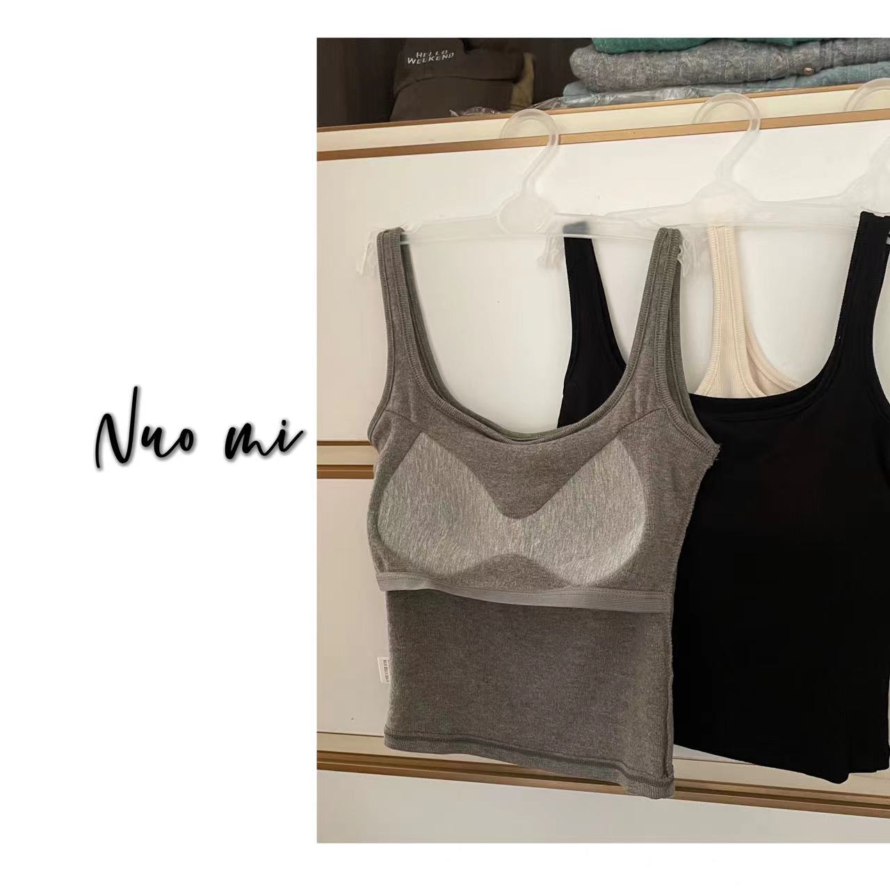 秋冬加厚超好穿-秋冬显瘦螺纹百搭磨毛背心【带胸垫】