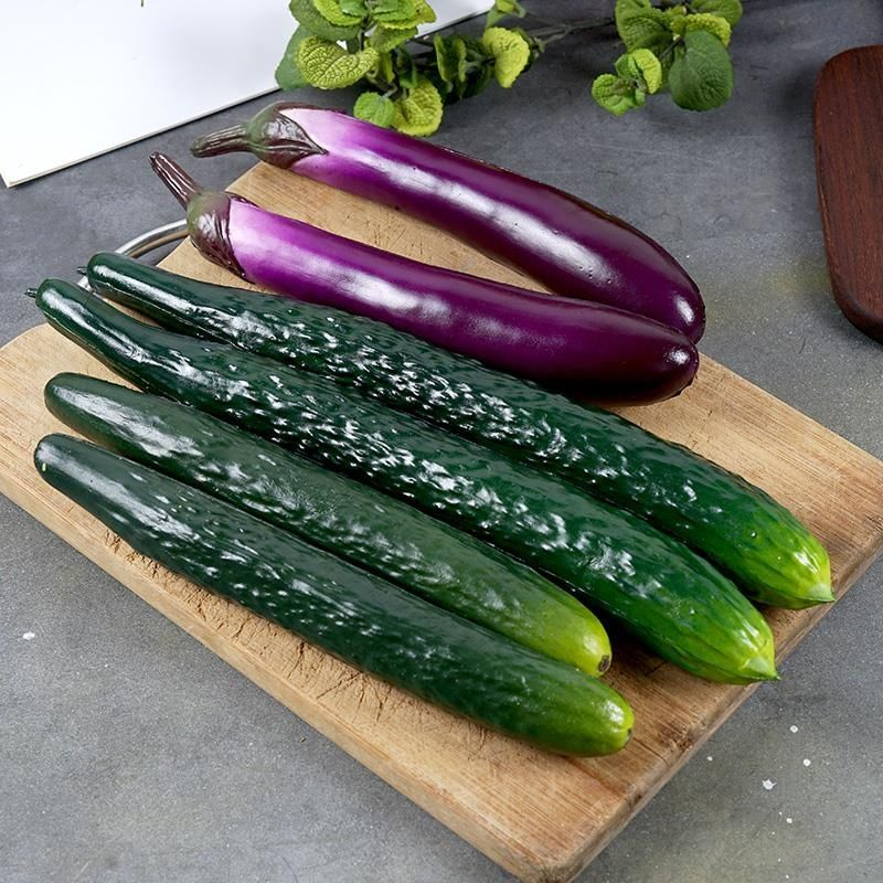 热卖仿真茄子假青瓜苦瓜道具丝瓜豆角PU黄瓜玩具模型蔬菜家居摆件