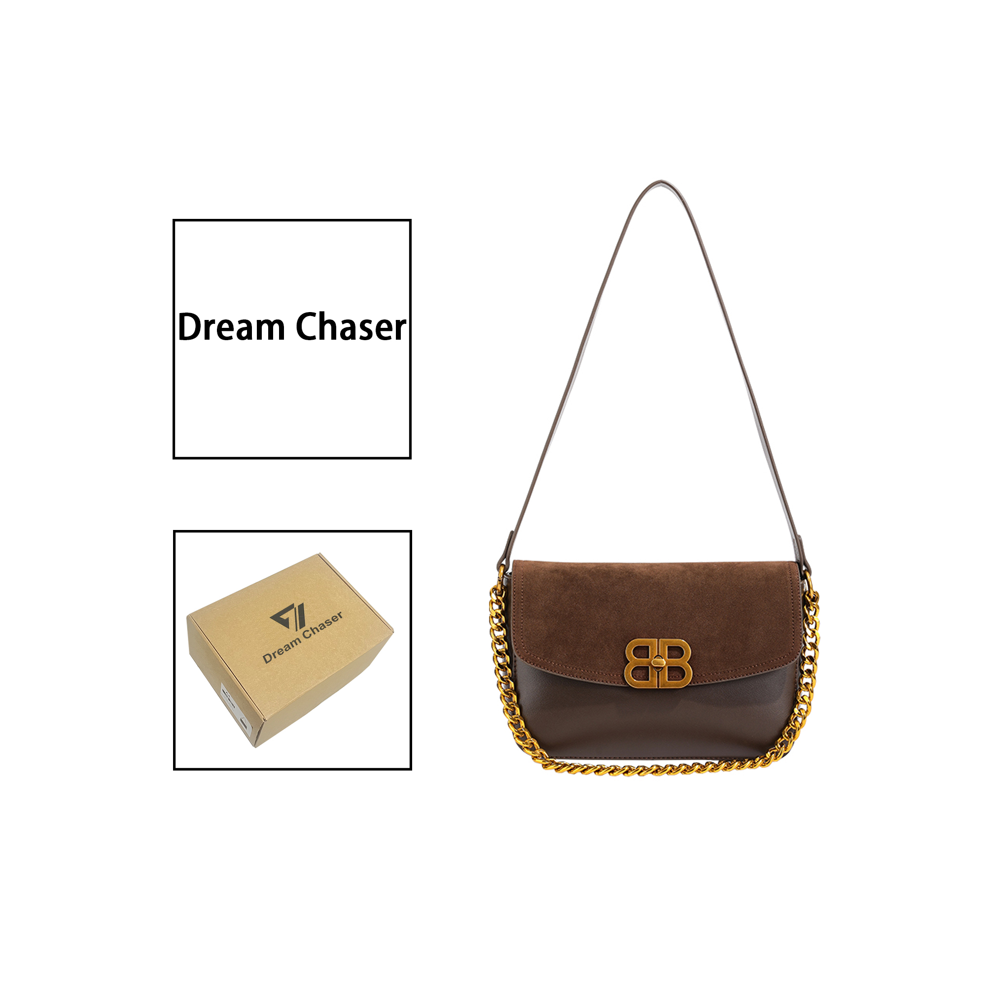 【带礼盒】DreamChaser 新款高级质感大容量百搭时尚腋下斜挎包T-64