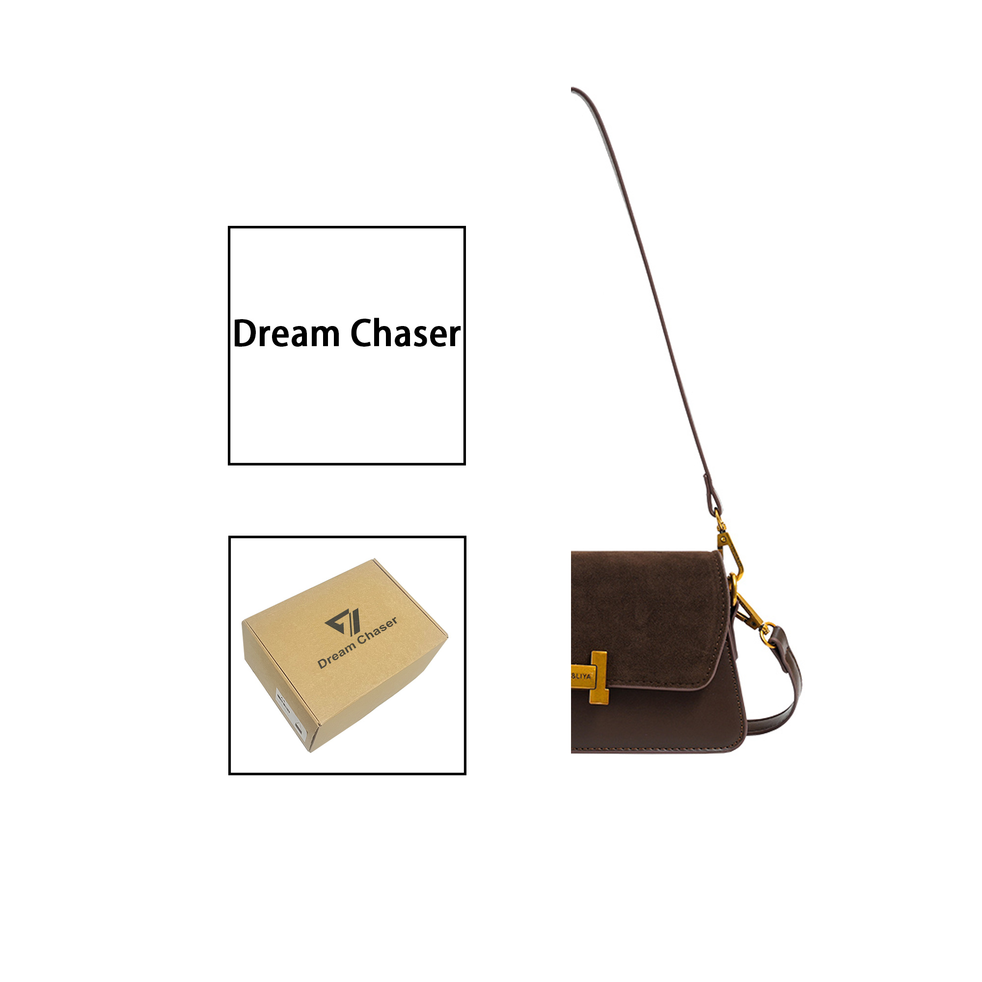 【带礼盒】DreamChaser 新款高级质感大容量百搭时尚腋下斜挎包F-43