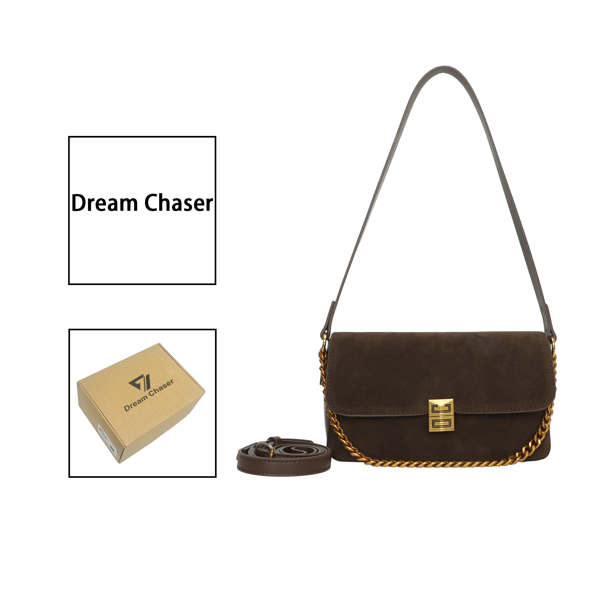 【带礼盒】DreamChaser 新款高级质感大容量百搭时尚腋下斜挎包 G-3