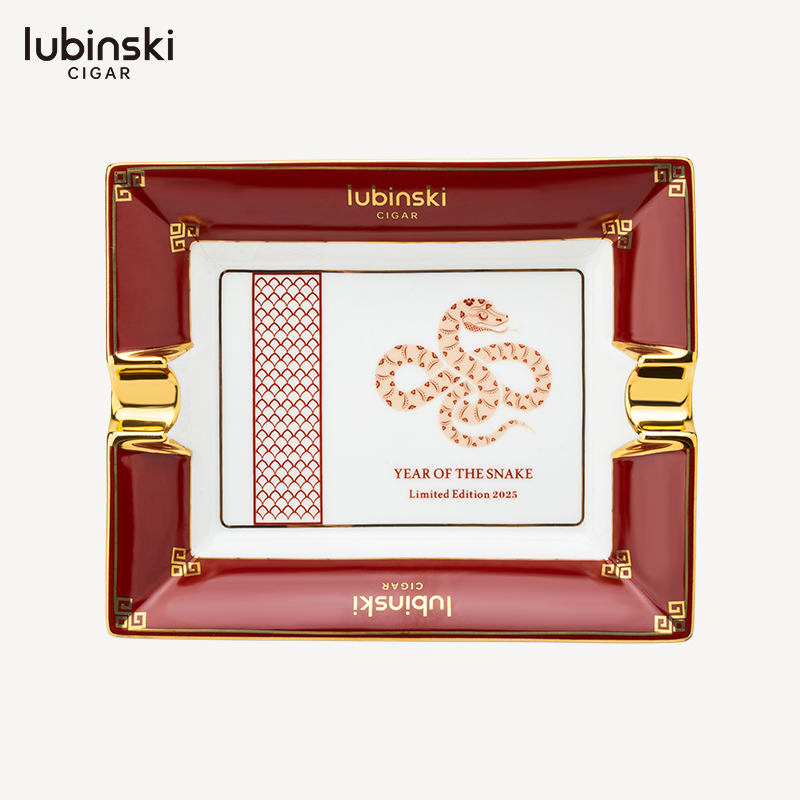 LUBINSKI 蛇年纪念版骨瓷彩绘双槽烟灰缸 YJA-20045