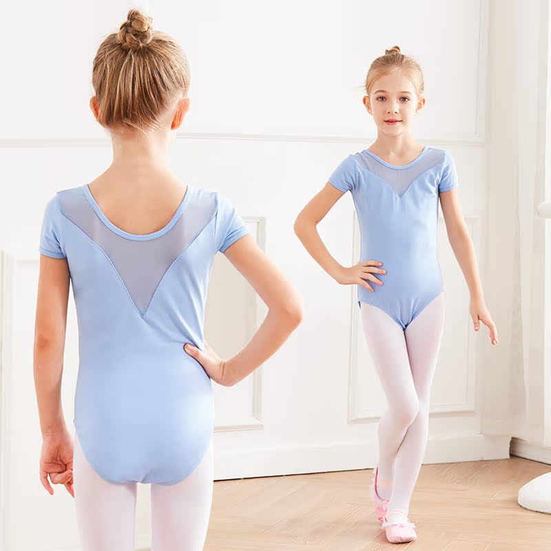 儿童舞蹈服女童芭蕾舞服夏季短袖分体中国舞练功服装舞蹈衣跳舞服