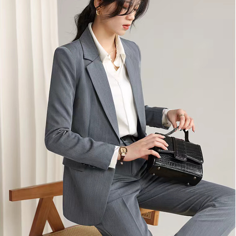 西装外套女春秋冬新款面试正装西服修身气质商务上班职业外套0808