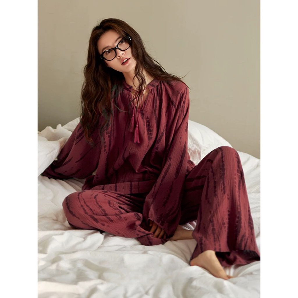 红色睡衣女春秋款长袖云朵绵新中式本命年结婚新婚秋冬季家居服