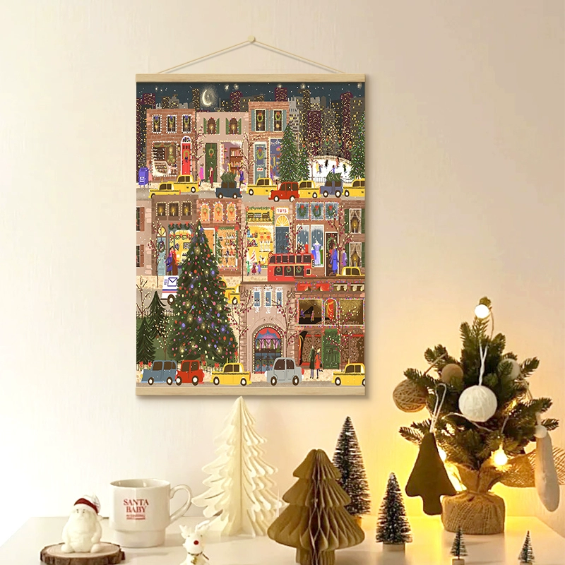 圣诞客厅电表箱挂布装饰画小众艺术氛围感挂画2025新款电箱遮挡画