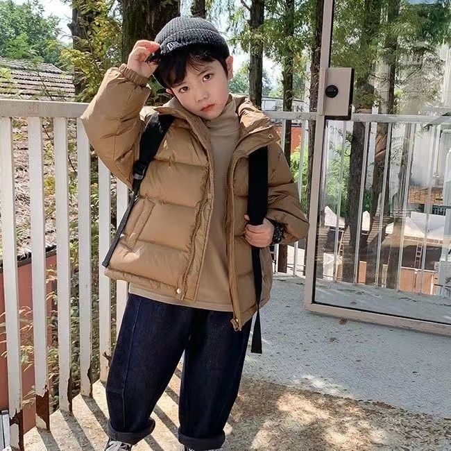 短款儿童羽绒服冬季年新款韩版男童保暖童装面包服白鸭绒外套