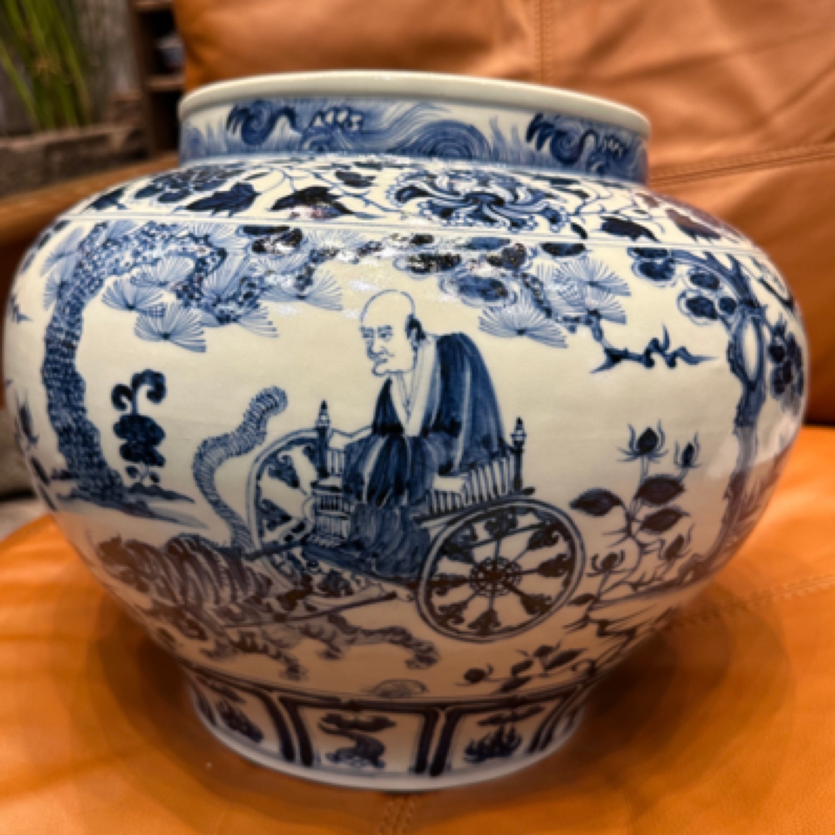 古勤堂元青花鬼谷子将军罐