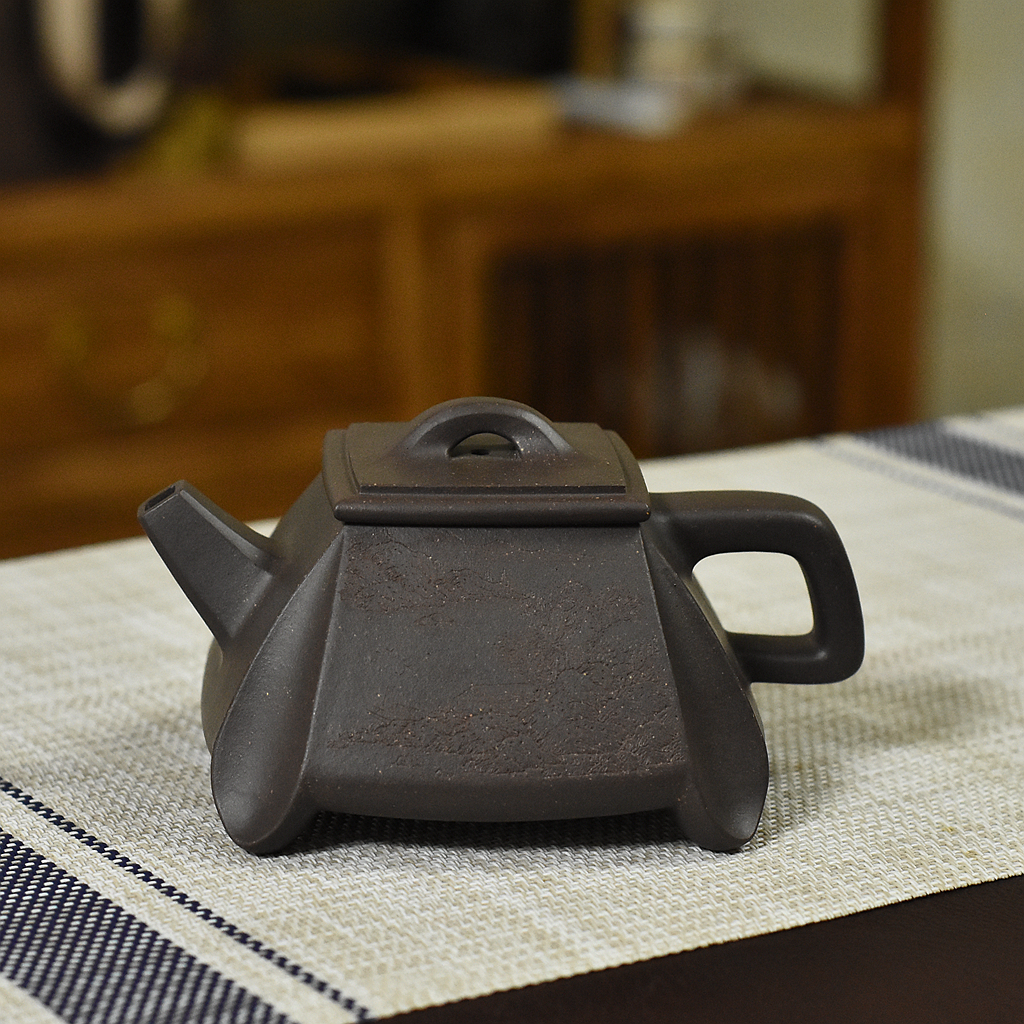 四方石瓢 全手工拼接 原矿天青泥 270cc 宜兴紫砂壶