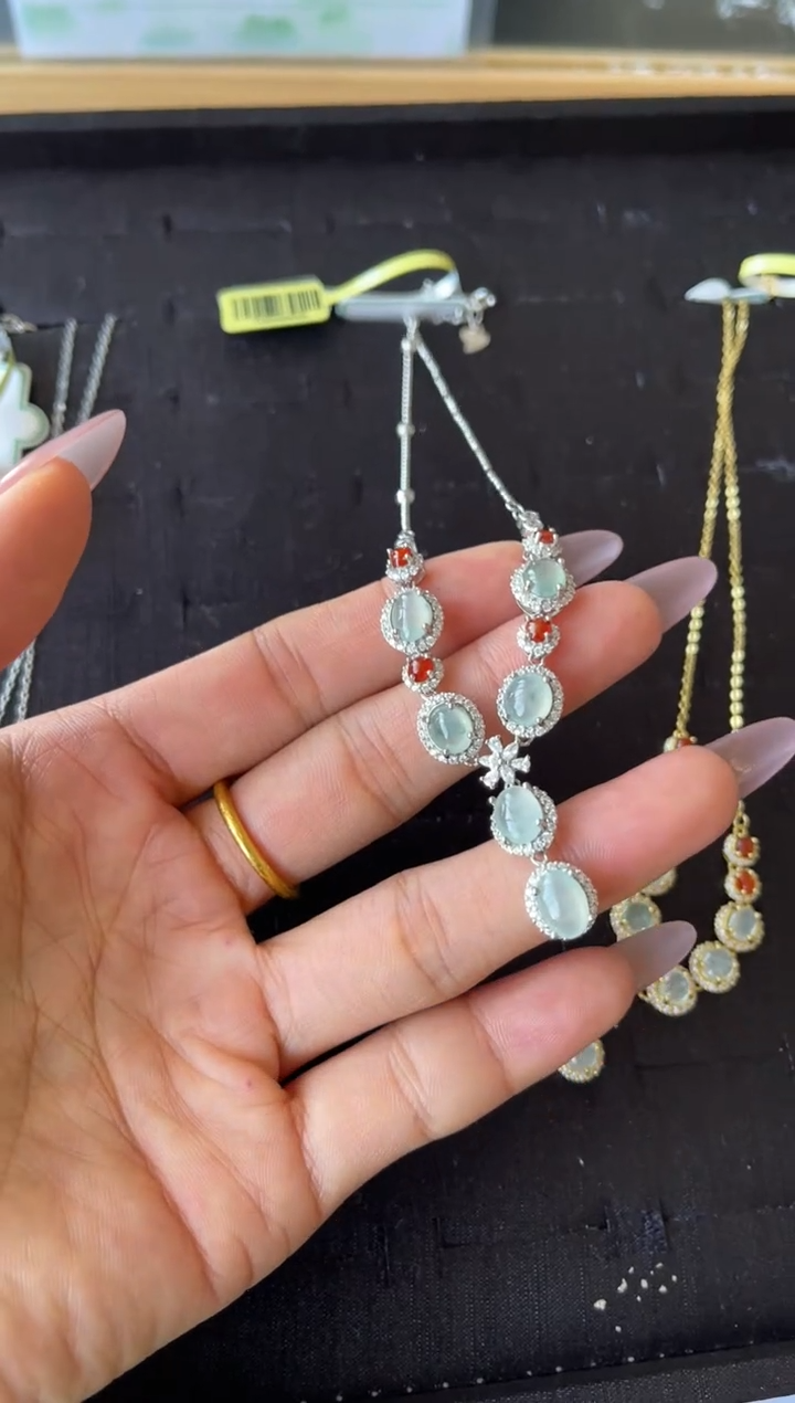 【闪购商品】翡翠项链银S925镶嵌