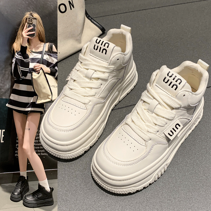 0509厚底板鞋女鞋运动鞋小白鞋百搭冬季加绒百搭新款小白鞋板鞋